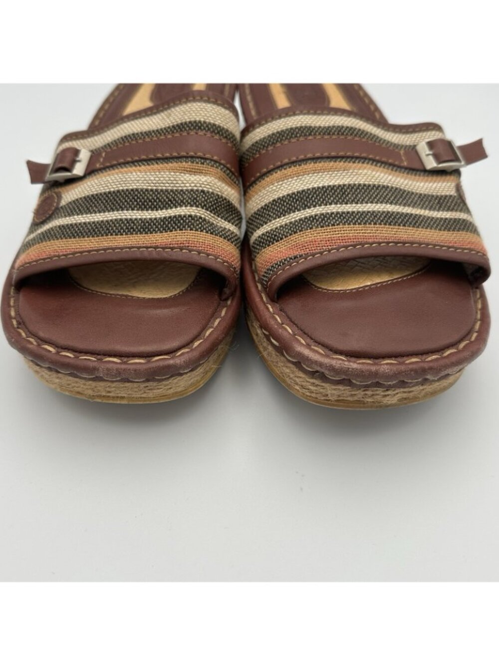 Born Drilles Women’s Size 9 US Brown Leather Espadrilles Slip On Sandals W8905 - Picture 13 of 14